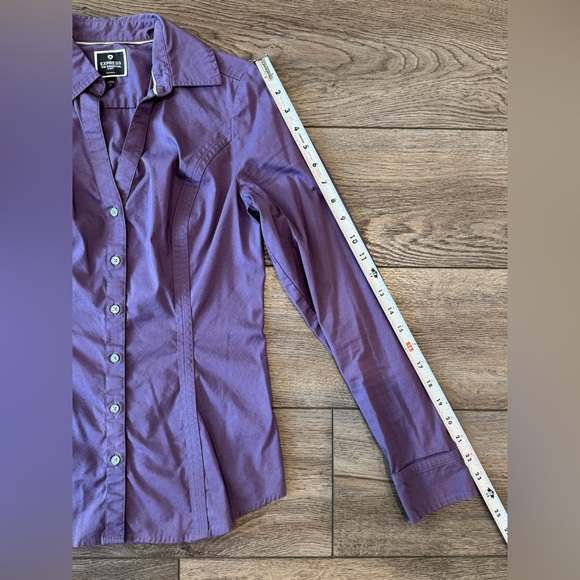 Express Purple Fitted Button-Down Shirt - Picture 14 of 15
